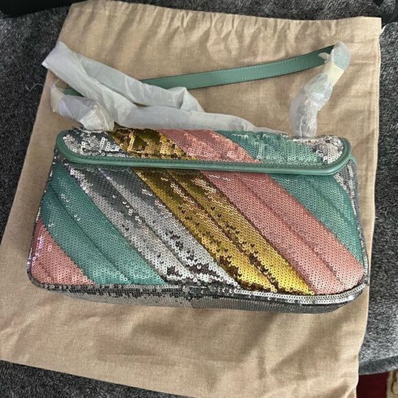 GUCCI Marmont Sequin Shoulder Leather Handbag - Picture 4 of 16